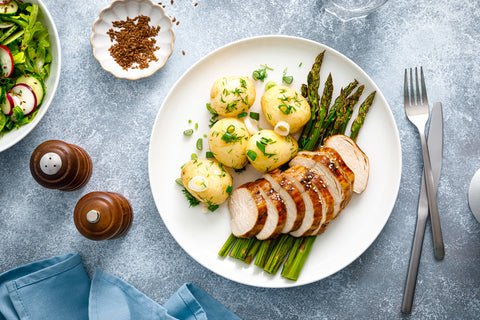 Poitrine de poulet et pommes de terre au four